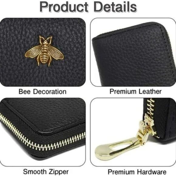 NEW Credit Card Holder ForâWomen Black BeeâWallet - Picture 5 of 8